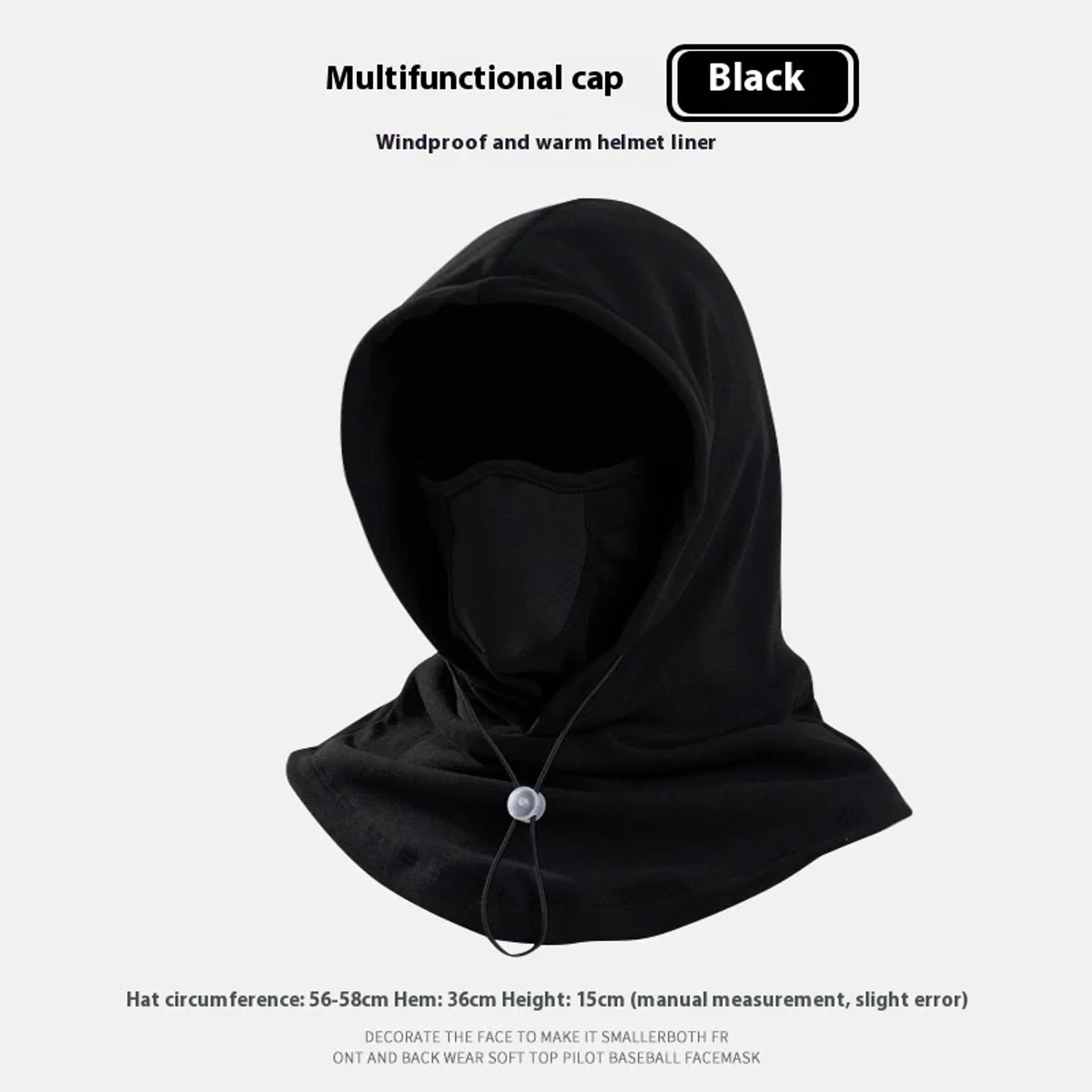 Balaclava Windproof Full Face Mask (Black) - Image 3