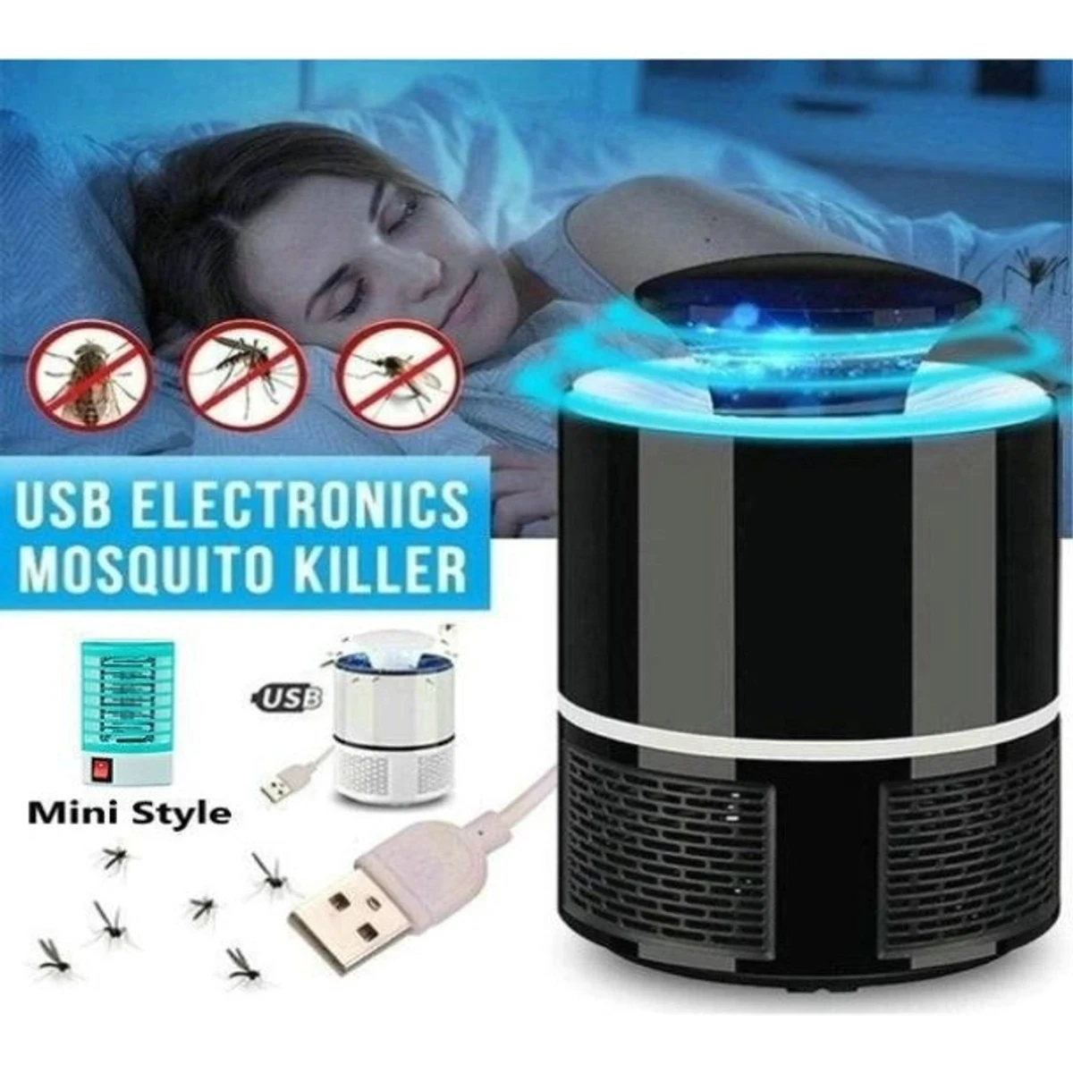 USB Electronics Mosquito Killer Trap Moth Fly Wasp LED Night Light Lamp Bug Insect Lights Killing Pest Zapper Repeller - Image 3