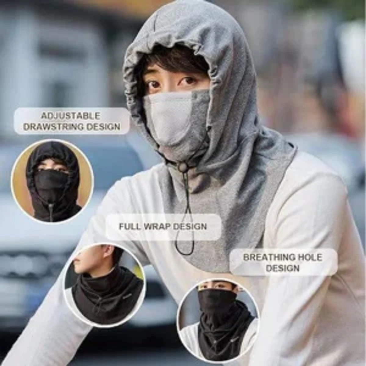 Balaclava Windproof Full Face Mask (Gray) - Image 3