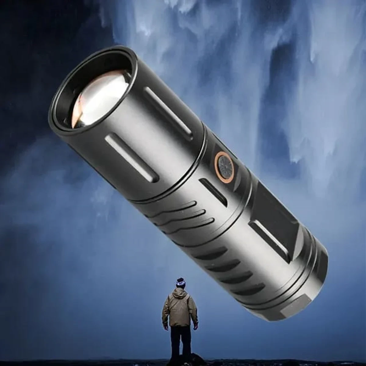 RECHARGEABLE LED TORCH LIGHT, WATERPROOF STRONG LED FLASHLIGHT WITH POWER BANK - Image 4